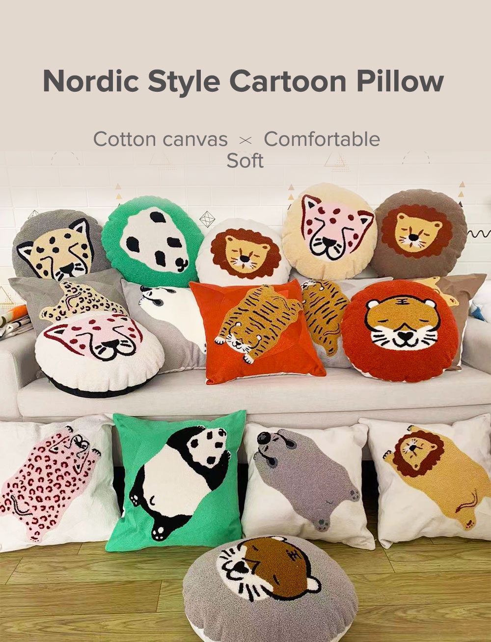 Nordic Style Cartoon Pillow-1